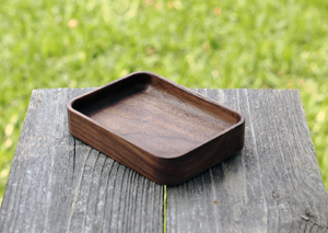 Modernas Bandejas Apilables Rectangulares de Madera Dura de Nogal Negro y Roble para Guardar Objetos - Product Image 3