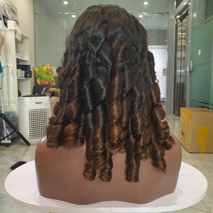 BOUNCY VIRGIN VIETNAMESE HUMAN HAIR CURLY <b>SHORT</b> LACE FRONT <b>WIGS</b> with HD TRANSPARENT LACE DOUBLE DRAWN & GLUELESS for BLACK WOMEN - Product Image 1