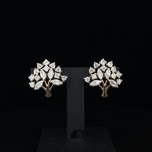 14k Rose Gold Plated Diamond Tree <b>Stud</b> <b>Earrings</b> Marquise Cut Luxury Women's Wedding Jewelry - Product Image 1