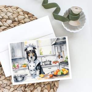 Borzoi the Chef A7 Tarjetas de felicitación Paquete de 8 tarjetas de nota en blanco con sobres Tamaño caprichoso 5x7 - Product Image 2