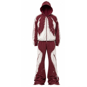 Survêtement à capuche personnalisé unisexe, streetwear coupe ample longueur intégrale, idéal pour l'automne, avec poches latérales et motif château - Product Image 2