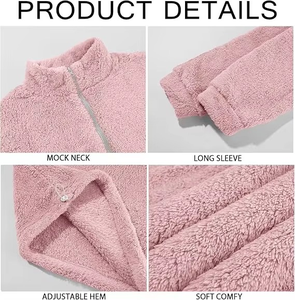 Nouvelle veste en polaire Sherpa personnalisée, design tendance, sweat-shirt rose ample, veste polaire d'extérieur pour femmes et hommes - Product Image 2