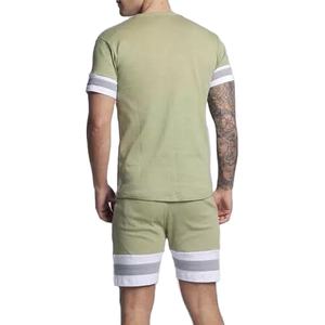 Tenues 2 pièces décontractées pour hommes, ensemble t-shirt et short à col rond de haute qualité, tissu tricoté doux respirant, vente en gros 100% - Product Image 5