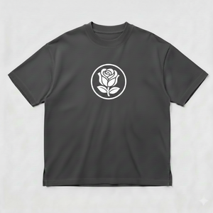 T-shirt Homme Streetwear Décontracté à Logo Imprimé, Coupe Boxy Épaules Tombantes, en Molleton Lourd 260 g/m² Polyester/Coton Respirant - Product Image 1