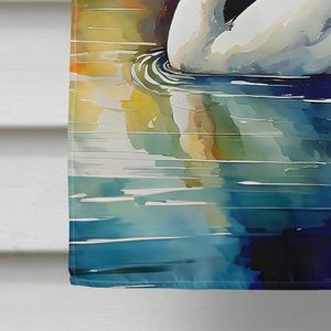 Swan House <b>Flag</b> Large Porch Sleeve <b>Pole</b> Decorative Yard Banner Artwork Multicolor Wall Hanging Polyester House Size <b>for</b> Outdoor - Product Image 4