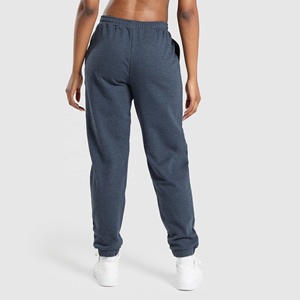 Pantalones de gimnasio de cintura media con diseño personalizado para mujer Pantalones de chándal de punto de algodón de ajuste regular con cordón y Frente plano para el invierno - Product Image 2