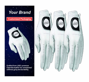Gants de golf SILK HAWKS INTERNATIONAL, matériau PU blanc, perforés, respirants, sangle de poignet réglable, fermeture auto-agrippante unisexe - Product Image 1