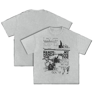 T-shirts d'été surdimensionnés pour hommes, personnalisés, délavés à l'acide, finition délavée aux minéraux, 100% coton peigné, imprimés en sérigraphie - Product Image 1