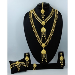 Collar con pendientes conjunto de joyas chapado en oro de latón puro de alta calidad UAE Dubai collar diseño collar conjunto de joyas - Product Image 5