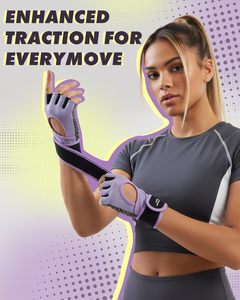 Gants de musculation pour femmes et hommes, avec support pour les poignets et paume rembourrée |   Gants de sport avec grip en silicone, gants d'entraînement respirants - Product Image 2