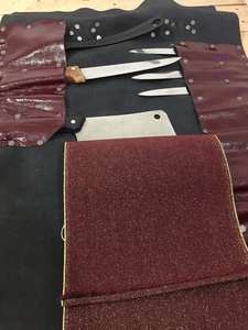 Sac de rangement pour couteaux en cuir, sac à couteaux de chef, sacs enrouleurs portables de haute qualité avec sangles de transport LKR-0370 - Product Image 4