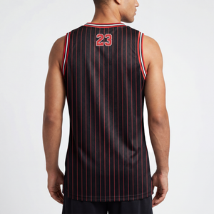 Robe de basket-ball personnalisée pour femme 100 % polyester sublimée à rayures fines sans manches, tenue de sport streetwear, équipement d'équipe OEM - Product Image 2