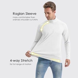 Premium Men's Winter Performance Quarter Zip Front Long Sleeve Pullover Shirt Lightweight <b>Moisture</b> Wicking Stretch Golf Training - Product Image 4