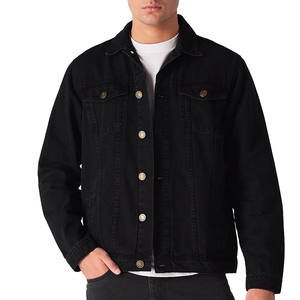 ORREN Men's Minimalist <b>Black</b> Denim <b>Jacket</b> - Luxe Professional Grade <b>Jean</b> <b>Jacket</b> - Technical Apparel Manufacturer Sialkot - Product Image 1