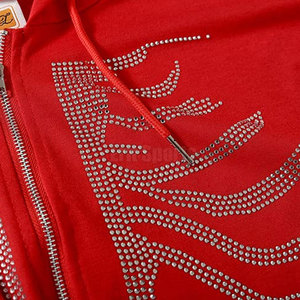 Sudadera con Capucha para Hombre, Invierno, Ecológica, Transpirable, 100% Algodón, con Cierre de Cremallera y Pedrería, Manga Larga, Nueva Moda - Product Image 5