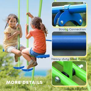 "Outdoor Heavy Duty Metal <b>Swing</b> Set with Glider & 2 Seats Adjustable Height A-<b>Frame</b> PP Material" - Product Image 6