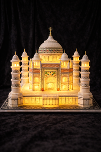 Maqueta de Mármol Taj Mahal LED Pulido Hecho a Mano, Ecológico, con Diseño Incrustado, Iluminado, para Decoración del Hogar, Regalo de Boda, Exportación - Product Image 3