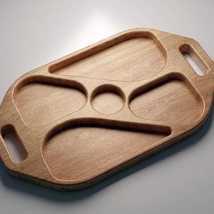 Artenza Decor <b>Rustic</b> Acacia <b>Wood</b> Divided Serving Tray & Fruit Plate with Handle for <b>Dining</b> <b>Table</b> Use - Product Image 4