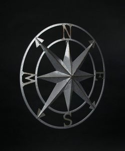 Nautical Zinc Finished Metal <b>Compass</b> Rose Wall Hanging for Indoor Outdoor Decor <b>Vintage</b> Maritime Wall Art - Product Image 6