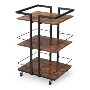 Carrello portaoggetti da salone a più livelli in ferro con ruote universali - Product Image 5