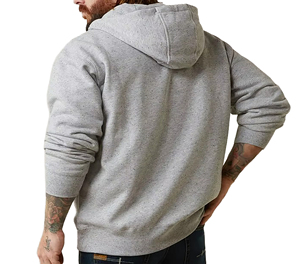 Sweat-shirt à capuche gris pour homme, coupe classique, en molleton, avec poche avant, vêtement décontracté pour l'automne - Product Image 2