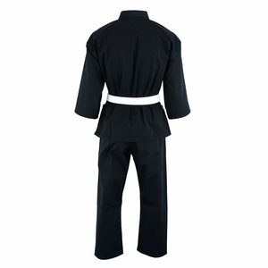 Kimono de judo noir unisexe pour adulte, coupe classique, polyester/coton, respirant, séchage rapide, léger, durable, vêtements d'arts martiaux, ceinture blanche - Product Image 2
