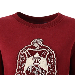 Sweat-shirt personnalisé DST Sorority pour femme, avec écusson chenille brodé, logo bouclier, col rond et poche, vêtement grec - Product Image 5