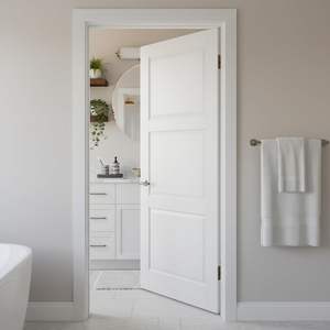 Porte intérieure moderne en bois massif sur mesure, étanche, avec panneau sculpté, finition élégante, pour appartement, hôpital, salon, installation facile - Product Image 4