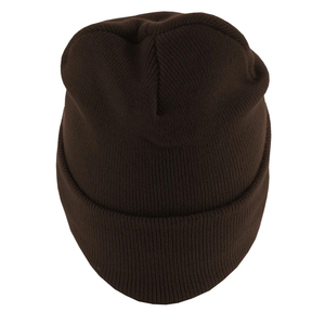Bonnet d'hiver tricoté unisexe à revers, couleur unie, avec logo personnalisé, le plus vendu en gros - Product Image 5