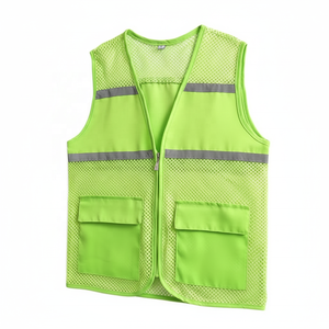 Top Quality Breathable Mesh Reflective <b>Work</b> Vest LED Flash <b>Waterproof</b> Zipper Front High Visibility Outdoor Utility Vest - Product Image 4