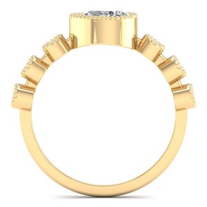 Bague de fiançailles REYES, nouvelle arrivée, or massif 14 carats, coupe poire, moissanite 0,89 carat, pour femme, cadeau de mariage luxueux, bijoux fins - Product Image 4
