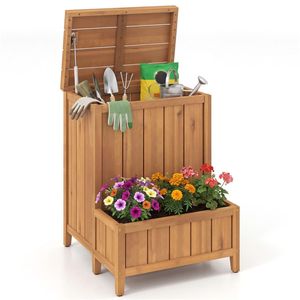 Banco de Almacenamiento Elevado de 28 Pulgadas con Tapa de Resorte a Gas y Jardinera para Entrega de Paquetes - Product Image 3