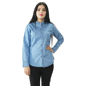 Vintage Western Style Men's Denim <b>Work</b> Shirt | Double Pocket Snap Button Indigo <b>Jean</b> Shirt Factory Direct - Product Image 2