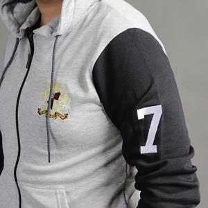 Sweat à capuche unisexe avec logo personnalisé vêtements d'hiver en molleton de grande taille avec fermeture éclair contrastée et cordon de serrage vêtements de rue - Product Image 2