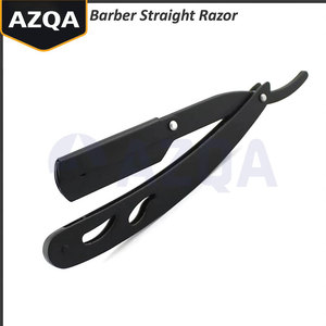Professional Matte Black Stainless Steel <b>Barber</b> <b>Set</b> with Hair Cutting Scissors Thinning Shears and Straight Razor - Product Image 4