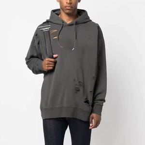 เสื้อฮู้ดดี้ผู้ชายดีไซน์ล่าสุดปี 2026 ระบายอากาศได้ดี สไตล์ดิสเทรส ผลิตภัณฑ์ฤดูหนาว ราคาถูก ผลิตในปากีสถาน - Product Image 1