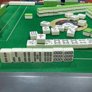 Tuiles de Mahjong Traditionnelles en Résine, Artisanat Artistique, Pièces de Jeu de Collection, Design Peint à la Main, Décoration d'Intérieur - Product Image 4
