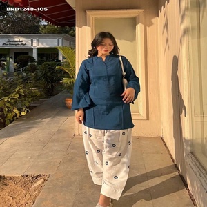 Kurta de rayón de alta calidad con mangas largas y bordado, cintura elástica, colección Farshi Salwar, exportador indio. - Product Image 1