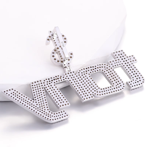 จี้ตัวอักษรแบบกำหนดเอง เพชรโมอิสซาไนต์ VVS เงินแท้ 925 สร้อยคอจี้แบบ Iced Out เครื่องประดับฮิปฮอปแบบกำหนดเอง - Product Image 3