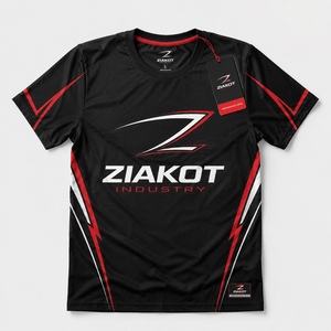 ZIAKOT industry New design Men's Custom Black Red-White Performance <b>T</b>-<b>Shirt</b> - Product Image 1