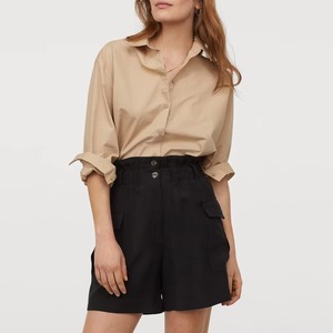 Shorts transpirables de color sólido para mujer, diseño personalizado, estilo urbano, shorts oversize para mujer - Product Image 4