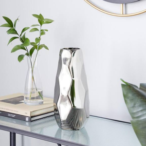 Florero de Metal de Aluminio de Estilo Industrial Hecho a Mano Diseño Audaz Acabado Plateado para Loft Moderno Espacios Galería para Bodas - Product Image 5