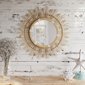 Handwicker Natural Rattan Decorative <b>Wall</b> <b>Mirror</b> <b>Wall</b> Decor <b>Mirror</b> for Bohemian Farmhouse Home Decoration from Vietnam - Product Image 5