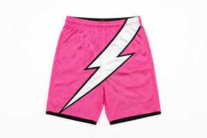 PADA PRIME Ensemble de maillot de basket-ball à col en V pour hommes, couleur rose sublimée, manches courtes, vêtements de sport en maille respirante - Product Image 2
