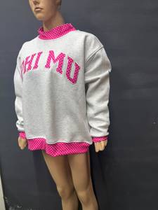 เสื้อสเวตเชิ้ตคอเต่าผู้หญิง สีชมพู แต่งลายจุด ประดับตัวอักษร แขนยาว ผ้าถัก คอตตอน เป็นมิตรกับสิ่งแวดล้อม สำหรับฤดูหนาว - Product Image 6