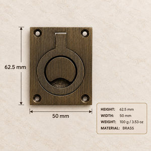 SHUBHAM Tirador de Anillo Empotrado de Latón Antiguo para Gabinetes, Cajones, Arcas, Cajas de Madera, Proveedor de Herrajes para Muebles - Product Image 4
