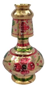 Jarra de Agua Tradicional Premium Hecha a Mano de Latón y Vidrio con Trabajo Meenakari para Decoración del Hogar y Comedor - Product Image 5