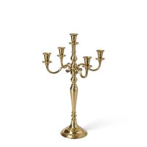 Grand chandelier de luxe en laiton à 5 lumières, centre de table pour banquets, mariages, hôtels et décoration de salon - Product Image 5