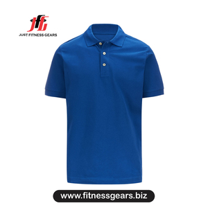Polo à manches courtes pour homme en coton piqué, couleur unie, coupe décontractée, respirant, longueur normale - Product Image 1