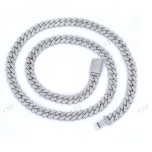 7MM 22" Fully Iced Miami Cuban Link Chain Wholesale VVS Moissanite Cuban Chain 925 Silver Men's GRA Certified Hip Hop Jewelry - Product Image 2